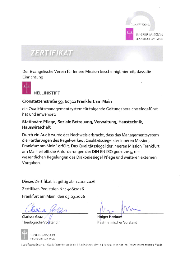 Download Zertifikat Qualitätssicherung